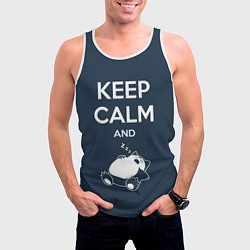 Майка-безрукавка мужская Keep Calm & Zzz, цвет: 3D-белый — фото 2