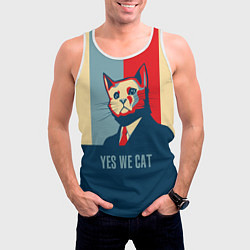 Майка-безрукавка мужская Yes we CAT, цвет: 3D-белый — фото 2