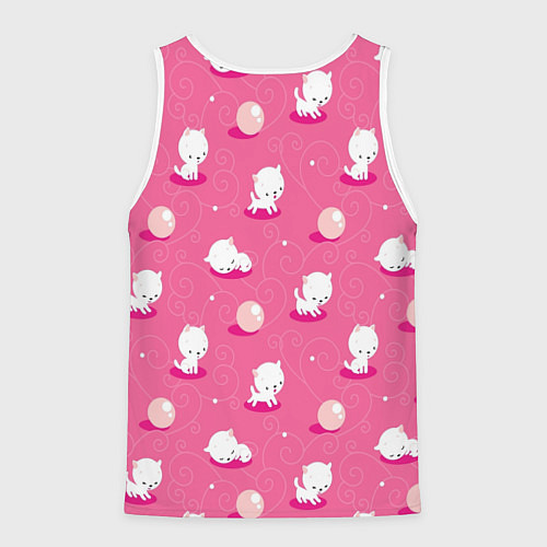 Мужская майка без рукавов Милые котики / 3D-Белый – фото 2