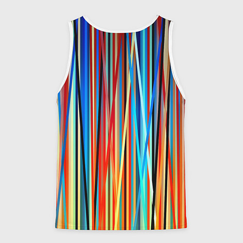 Мужская майка без рукавов Colored stripes / 3D-Белый – фото 2