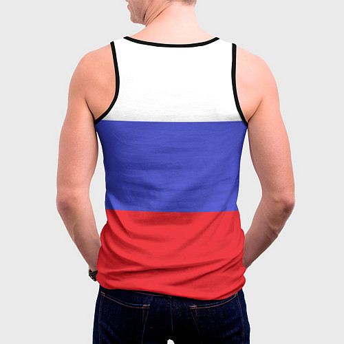 Мужская майка без рукавов ОМОН, флаг и герб России / 3D-Черный – фото 4