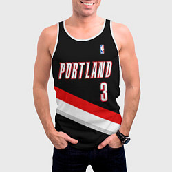 Майка-безрукавка мужская Portland Trail Blazers 3, цвет: 3D-белый — фото 2