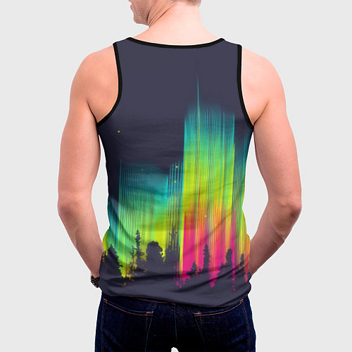 Мужская майка без рукавов Северное сияние / 3D-Черный – фото 4
