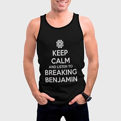 Майка-безрукавка мужская Keep Calm & Breaking Benjamin, цвет: 3D-черный — фото 2