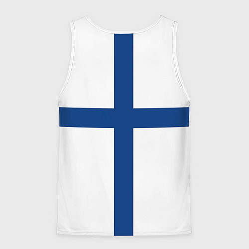Мужская майка без рукавов Флаг Финляндии / 3D-Белый – фото 2