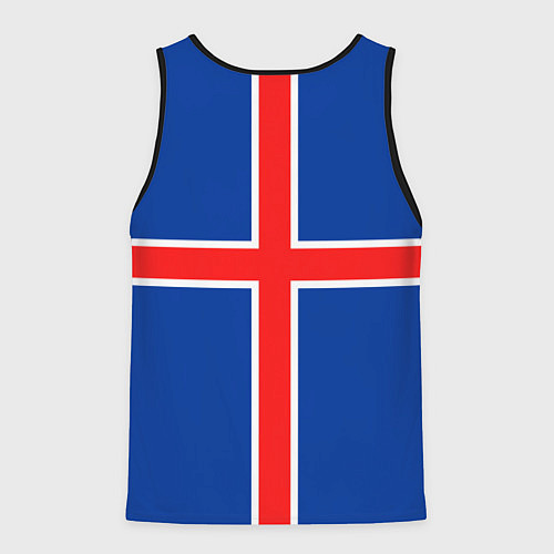 Мужская майка без рукавов Флаг Исландии / 3D-Черный – фото 2