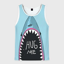 Майка-безрукавка мужская Shark: Hug me, цвет: 3D-белый