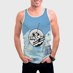 Майка-безрукавка мужская Лыжный спорт, цвет: 3D-белый — фото 2