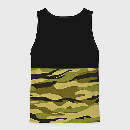 Мужская майка без рукавов Лесной Камуфляж / 3D-Черный – фото 2