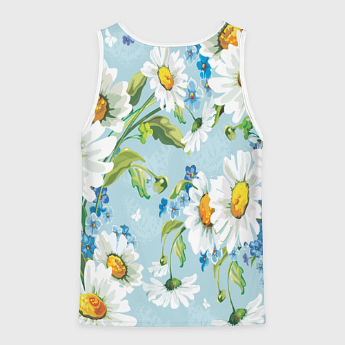 Мужская майка без рукавов Ромашки / 3D-Белый – фото 2