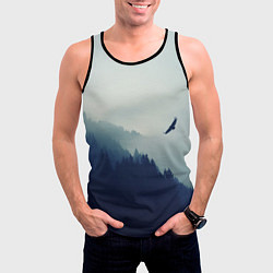 Майка-безрукавка мужская Орел над Лесом, цвет: 3D-черный — фото 2