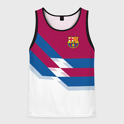 Майка-безрукавка мужская Barcelona FC: White style, цвет: 3D-черный