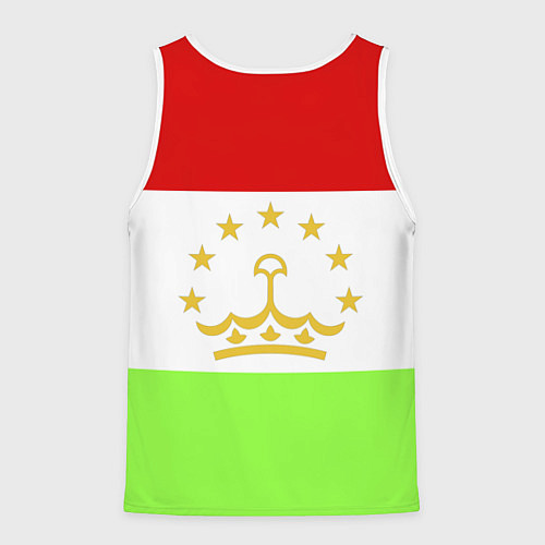 Мужская майка без рукавов Флаг Таджикистана / 3D-Белый – фото 2