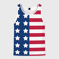 Майка-безрукавка мужская USA Flag, цвет: 3D-белый