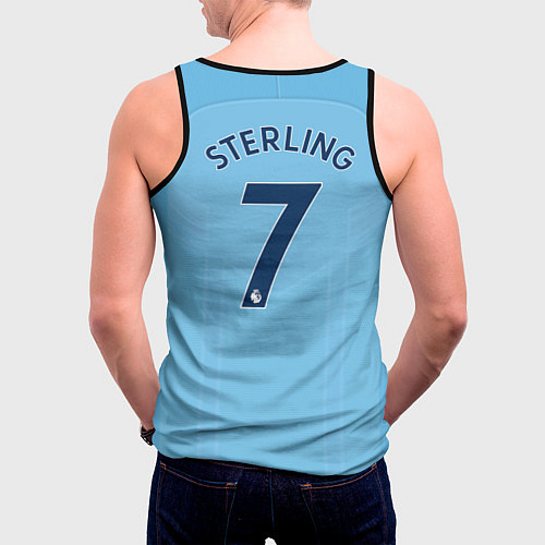 Мужская майка без рукавов Man City FC: Sterling Home 17/18 / 3D-Черный – фото 4