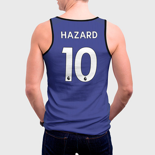 Мужская майка без рукавов Chelsea FC: Hazard Home 17/18 / 3D-Черный – фото 4