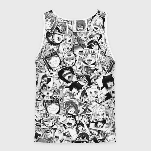 Мужская майка без рукавов Ahegao: Black & White / 3D-Белый – фото 2