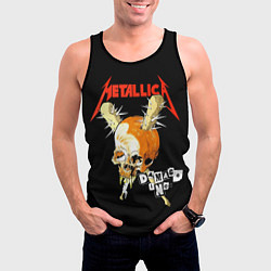 Майка-безрукавка мужская Metallica - orange skull, цвет: 3D-черный — фото 2