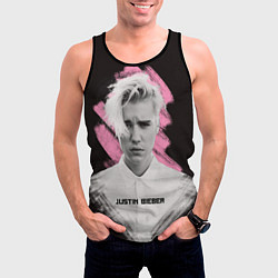 Майка-безрукавка мужская Justin Bieber: Pink Splash, цвет: 3D-черный — фото 2