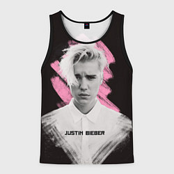Майка-безрукавка мужская Justin Bieber: Pink Splash, цвет: 3D-черный