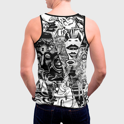 Мужская майка без рукавов Стикербомбинг / 3D-Черный – фото 4