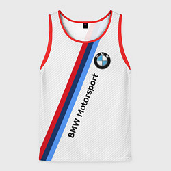 Майка-безрукавка мужская BMW Motorsport: White Carbon, цвет: 3D-красный