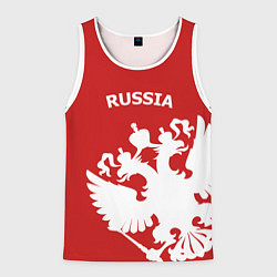 Мужская майка без рукавов Russia: Red & White