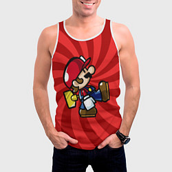 Майка-безрукавка мужская Super Mario: Red Illusion, цвет: 3D-белый — фото 2