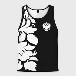 Мужская майка без рукавов Russia: B&W Floral