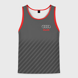 Майка-безрукавка мужская Audi: Grey Sport Line, цвет: 3D-красный