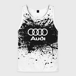 Майка-безрукавка мужская Audi: Black Spray, цвет: 3D-белый