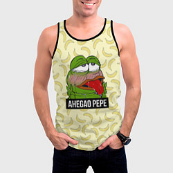 Майка-безрукавка мужская Ahegao Pepe, цвет: 3D-черный — фото 2