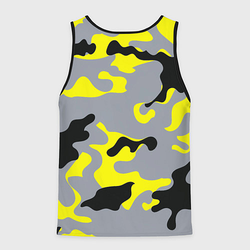 Мужская майка без рукавов Yellow & Grey Camouflage / 3D-Черный – фото 2