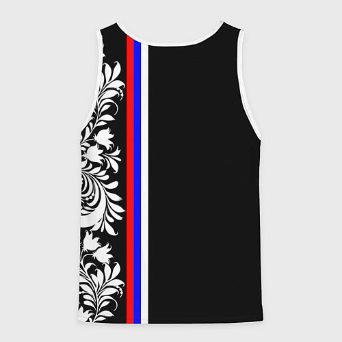 Мужская майка без рукавов Россия: цветочная коллекция / 3D-Белый – фото 2