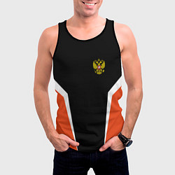Майка-безрукавка мужская Russia: Orange Sport, цвет: 3D-черный — фото 2