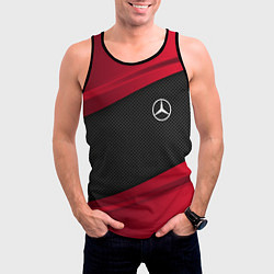 Майка-безрукавка мужская Mercedes Benz: Red Sport, цвет: 3D-черный — фото 2
