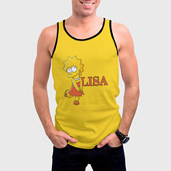 Майка-безрукавка мужская Lisa Simpson, цвет: 3D-черный — фото 2