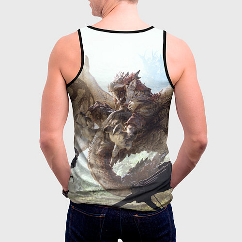 Мужская майка без рукавов Monster Hunter: World / 3D-Черный – фото 4