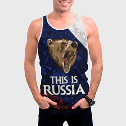 Майка-безрукавка мужская Russia: Roaring Bear, цвет: 3D-белый — фото 2