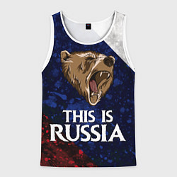 Майка-безрукавка мужская Russia: Roaring Bear, цвет: 3D-белый