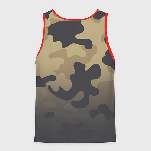 Мужская майка без рукавов Camouflage Khaki / 3D-Красный – фото 2