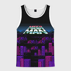 Майка-безрукавка мужская Megaman city, цвет: 3D-белый