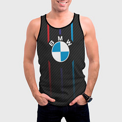 Майка-безрукавка мужская BMW: Three Lines, цвет: 3D-черный — фото 2