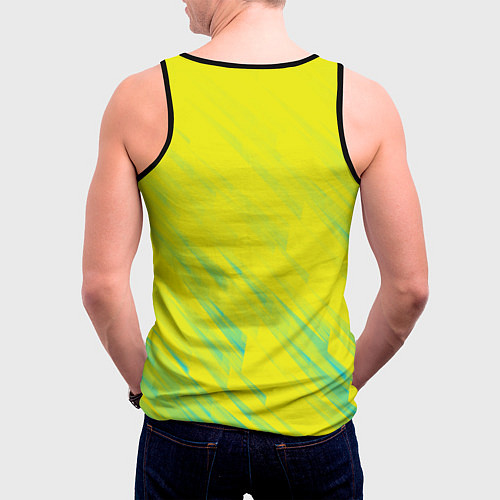 Мужская майка без рукавов Cyberpunk 2077: Yellow / 3D-Черный – фото 4