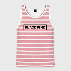 Майка-безрукавка мужская Black Pink: Striped Geometry, цвет: 3D-белый