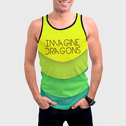 Майка-безрукавка мужская Imagine Dragons: Lime Colour, цвет: 3D-черный — фото 2