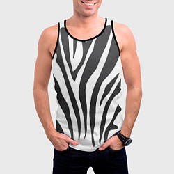 Майка-безрукавка мужская Африканская зебра, цвет: 3D-черный — фото 2