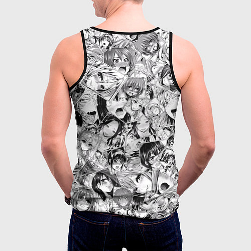 Мужская майка без рукавов Manga Ahegao / 3D-Черный – фото 4