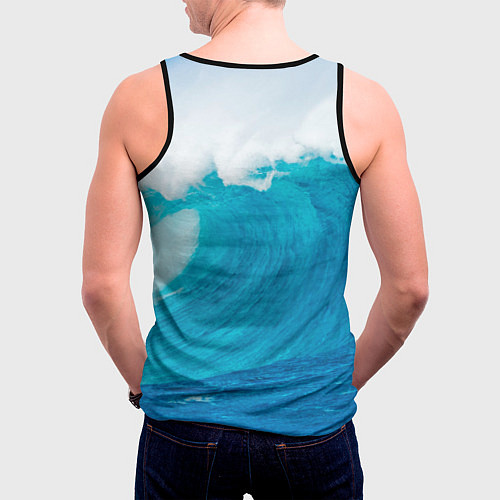 Мужская майка без рукавов Кот-серфер / 3D-Черный – фото 4