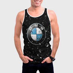 Майка-безрукавка мужская BMW под Дождём, цвет: 3D-белый — фото 2